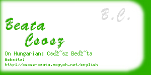 beata csosz business card